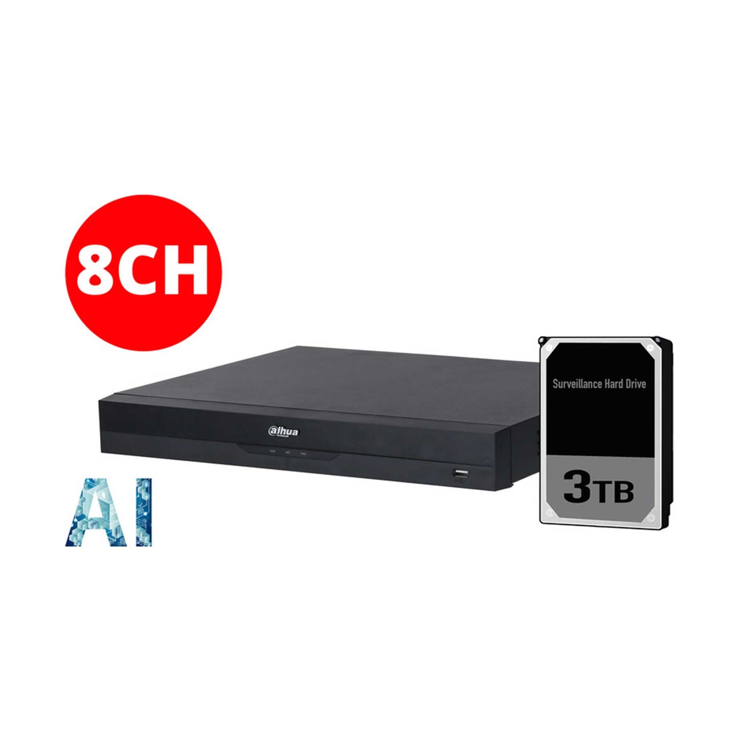 Dahua DHI-NVR4208-8P-AIANZ 8CH AI Series NVR with 3TB HDD