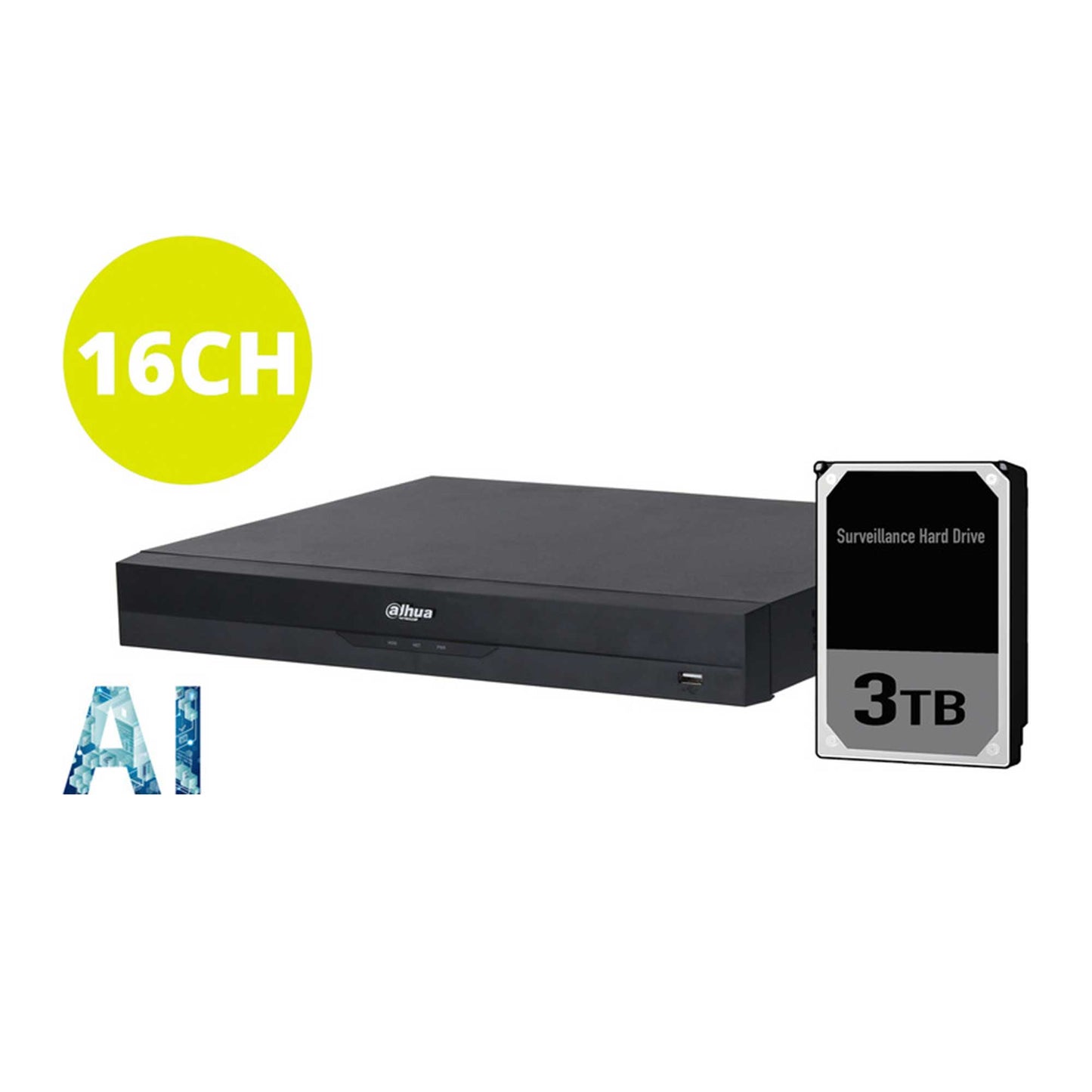 Dahua DHI-NVR4216-16P-AIANZ 16CH AI Series NVR with 3TB HDD