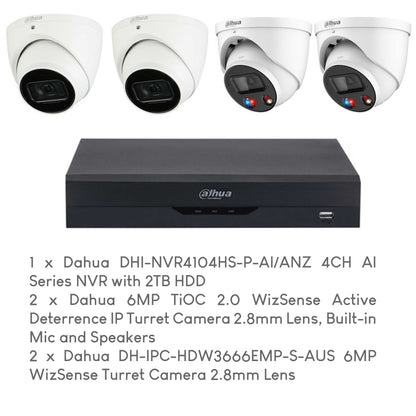 Dahua 6MP 4-Camera WizSense CCTV Package with Installation by 5 Star Security