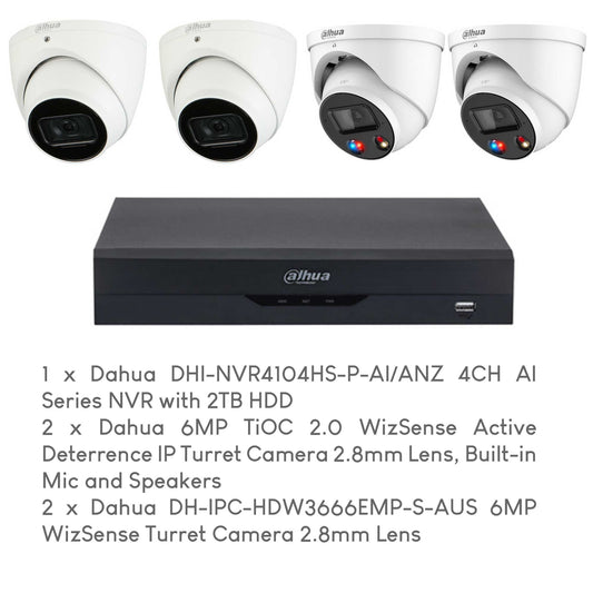 Dahua 6MP 4-Camera WizSense CCTV Package with Installation by 5 Star Security