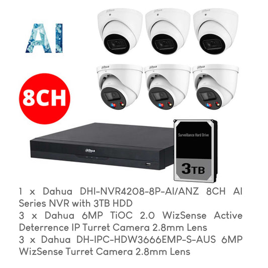 Dahua 6-Camera WizSense 6MP CCTV Package
