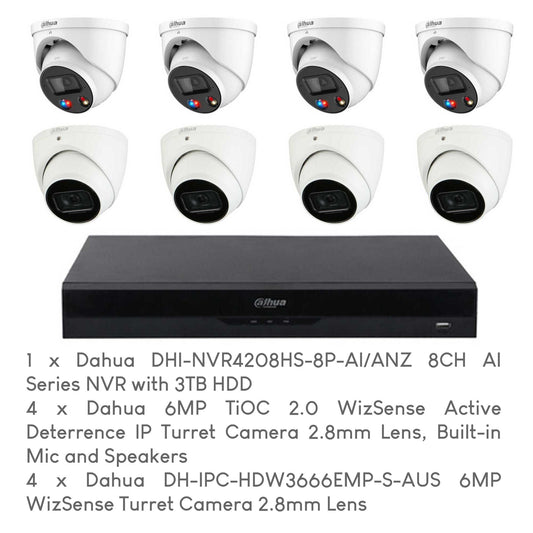 Dahua 8-Camera WizSense 6MP CCTV Package with Installation by 5 Star Security