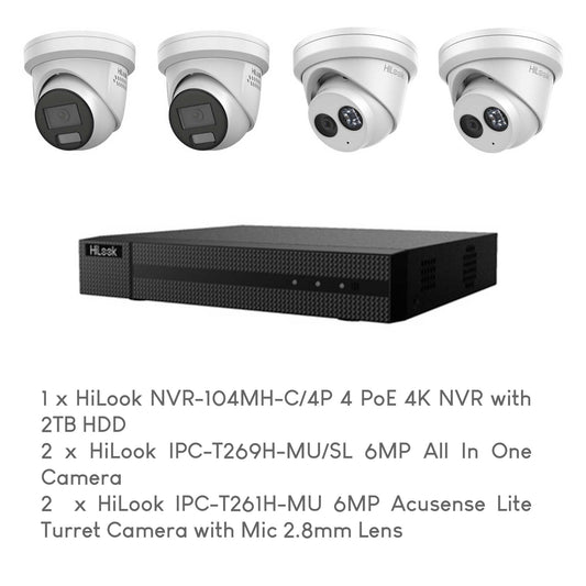 HiLook 4-Camera 6MP Package