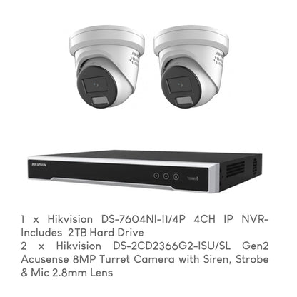 Hikvision 2-Camera 8MP CCTV Package with Installation by 5 Star Security