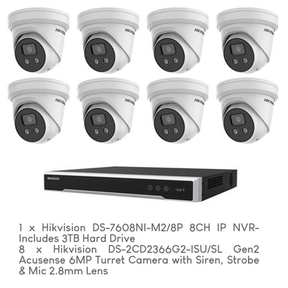 Hikvision 8-Camera Acusense 6MP CCTV Package with Installation by 5 Star Security