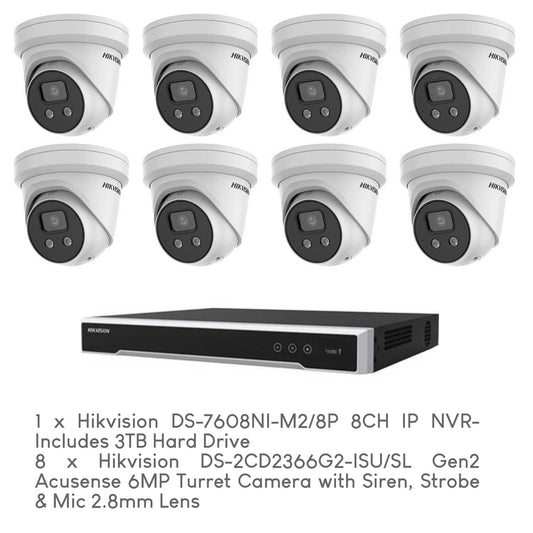 Hikvision 8-Camera Acusense 6MP CCTV Package with Installation by 5 Star Security