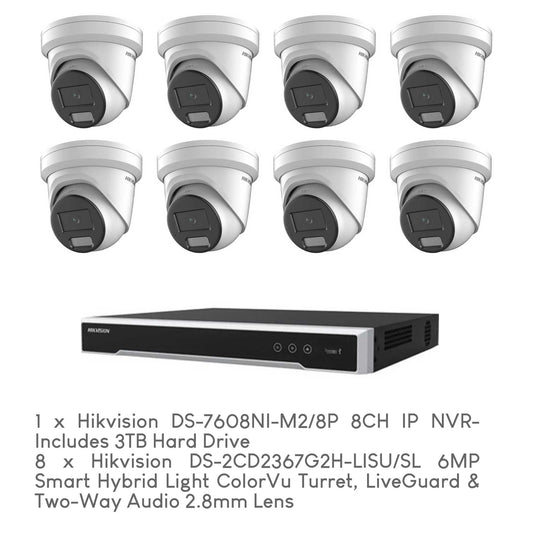 Hikvision 8-Camera Hybrid 6MP CCTV Package