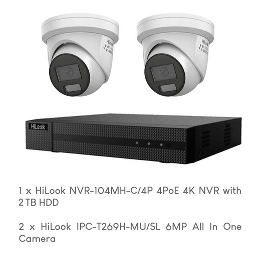 HiLook 2-Camera 6MP CCTV Package